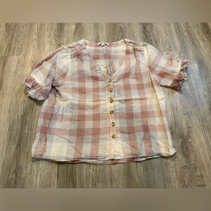 Madewell Medium Plaid Crop Top Red Women’s  Size M